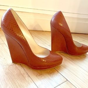 Casadei Platform Wedge Pumps - Snake Print